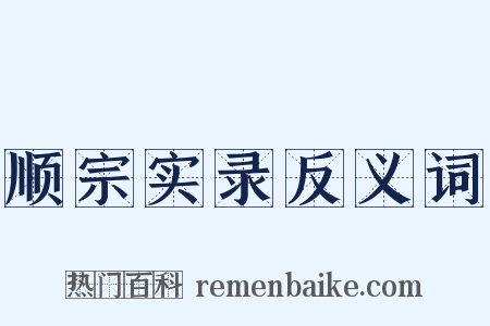 顺宗实录反义词是什么意思的图片